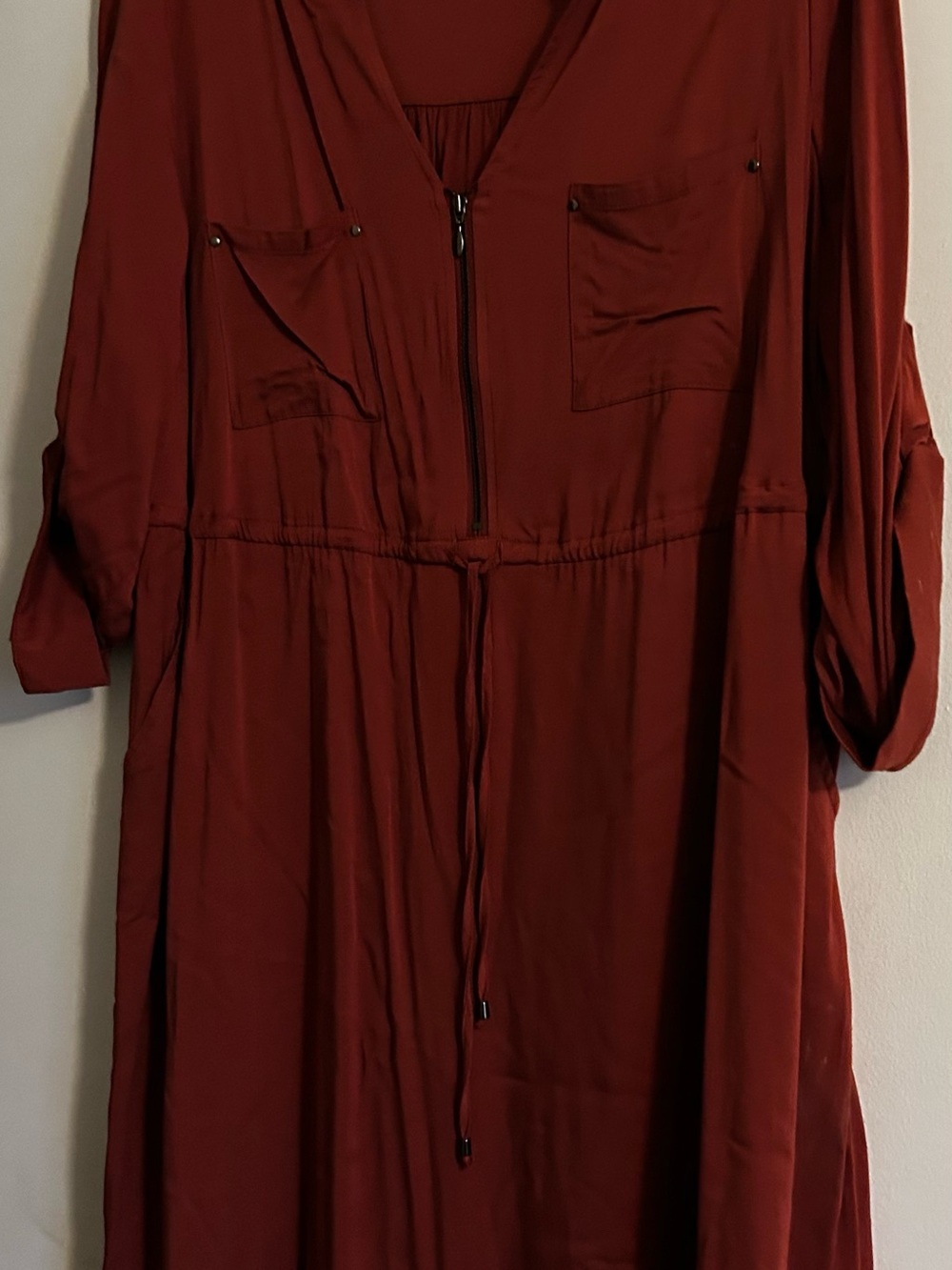 Torrid Rust Zip-Front Long Dress